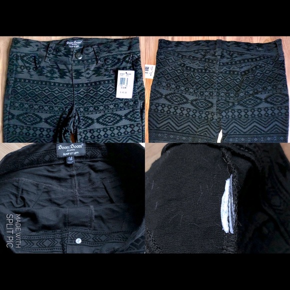 NEW BOOM BOOM Jeans Bump It Up Flocking Jegging Leggings Black Medium Juniors - Picture 6 of 14